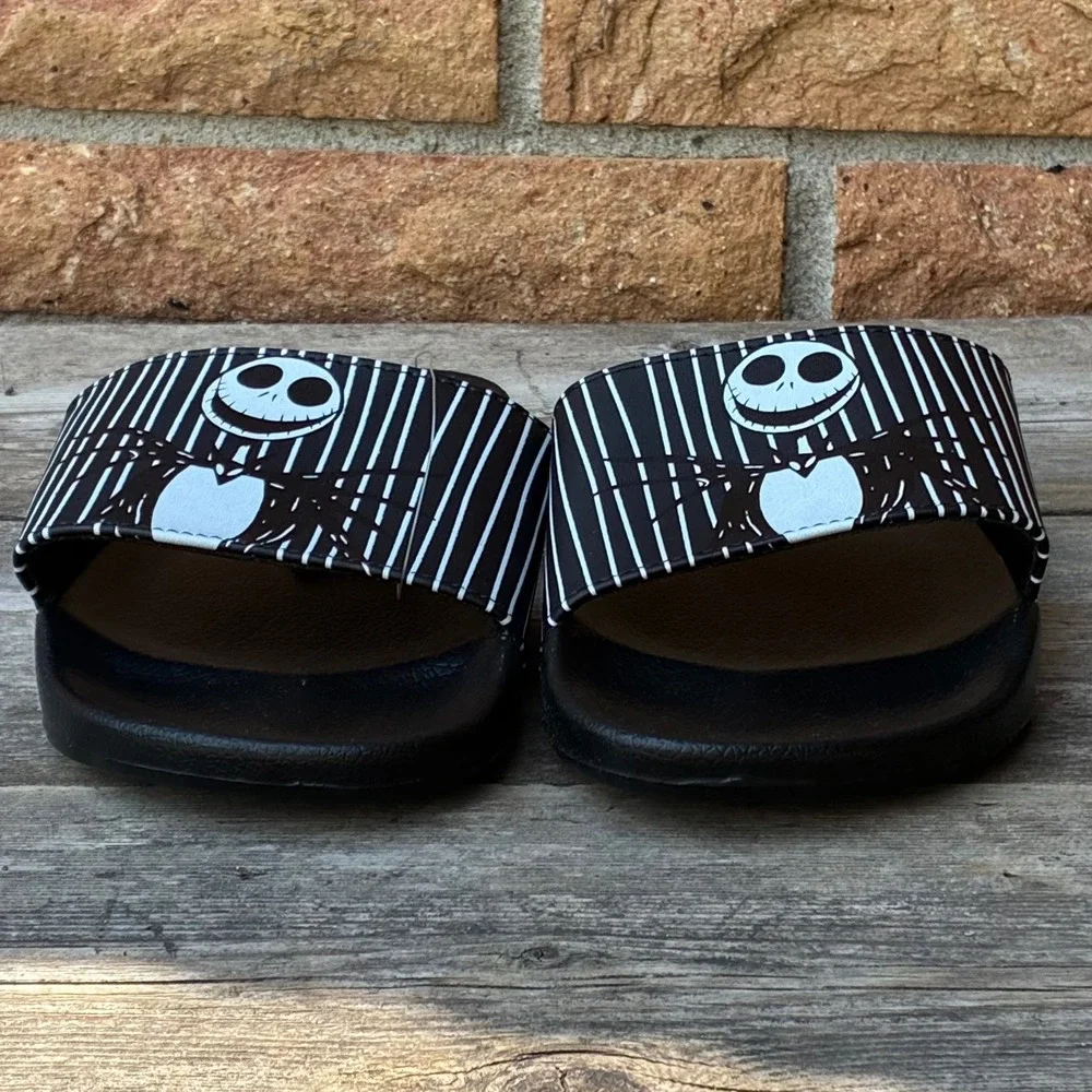 NWT Disney Nightmare Before Christmas Jack Skellington Slides Sandals Size 8/9